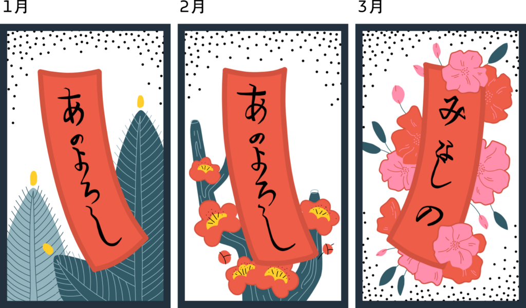 Akatan - Piros szalag yaku 6 pont